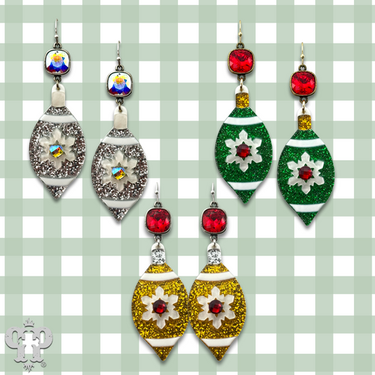 Christmas ornament earring with Austrian crystal