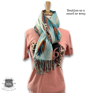 Western print poncho, last call