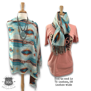 Western print poncho, last call