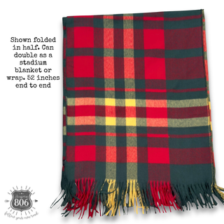 Plaid cape poncho with fringe, last call