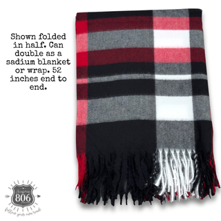Plaid cape poncho with fringe, last call