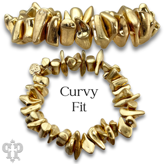 Gold nugget single bracelet strand - LC