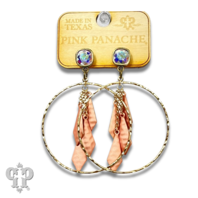 Pink diamond drop, Austrian crystal earring, last call