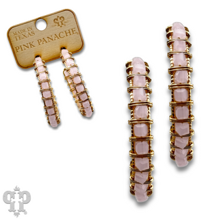 Blush bead hoop earring, last call