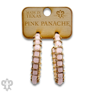 Blush bead hoop earring, last call