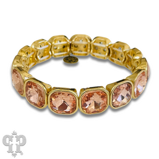 Square rhinestone single strand bracelet, two sizes