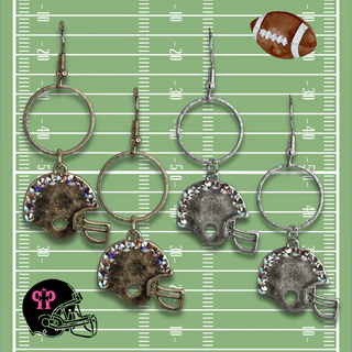 Football helmet earring with Austrian crystals - LC