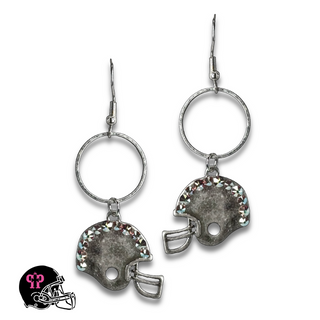 Football helmet earring with Austrian crystals - LC