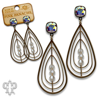 Triple teardrop earring with crystals from Swarovski® - LC