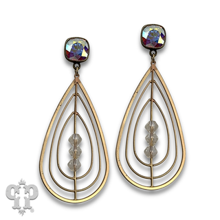 Triple teardrop earring with crystals from Swarovski® - LC