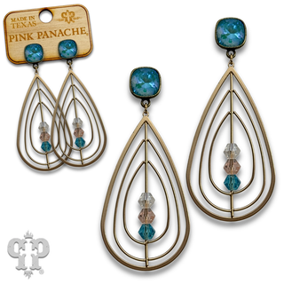 Triple teardrop earring with crystals from Swarovski® - LC