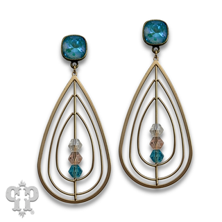 Triple teardrop earring with crystals from Swarovski® - LC