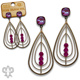 Triple teardrop earring with crystals from Swarovski® - LC