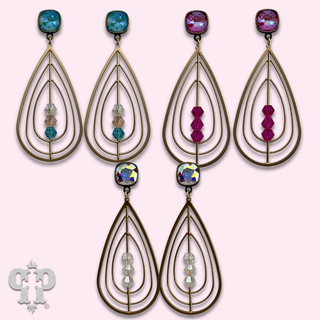 Triple teardrop earring with crystals from Swarovski® - LC