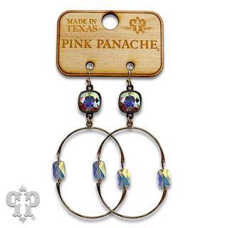 Hinged oval earring with crystals from Swarovski® - LC