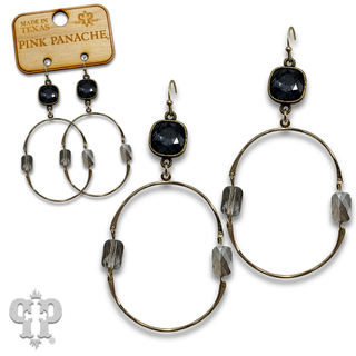 Hinged oval earring with crystals from Swarovski® - LC