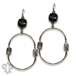 Hinged oval earring with crystals from Swarovski® - LC