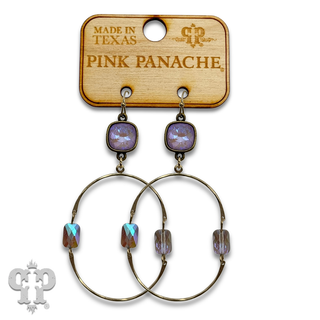 Hinged oval earring with crystals from Swarovski® - LC