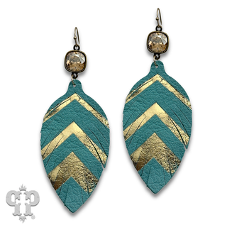 Chevron feather earring with crystals from Swarovski® - LC
