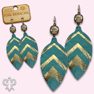 Chevron feather earring with crystals from Swarovski® - LC