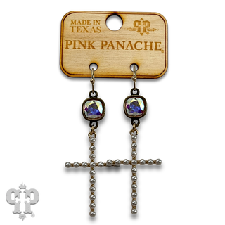 Pearl cross earring with crystals from Swarovski® - LC