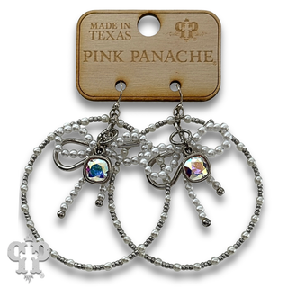 Pearl bow circle earring with crystals from Swarovski® - LC