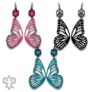 Butterfly wing earring with crystals from Swarovski® - LC