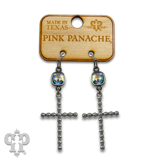 Pearl cross earring with crystals from Swarovski® - LC