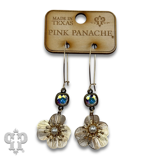 Flower charm earring with crystals from Swarovski® - LC