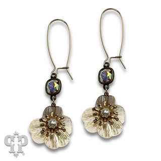 Flower charm earring with crystals from Swarovski® - LC