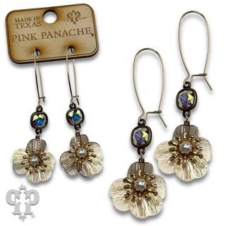 Flower charm earring with crystals from Swarovski® - LC