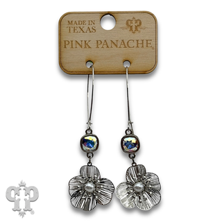 Flower charm earring with crystals from Swarovski® - LC