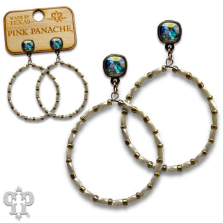 Rice bead circle earring with crystals from Swarovski®- LC