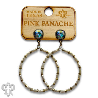 Rice bead circle earring with crystals from Swarovski®- LC