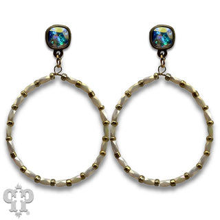 Rice bead circle earring with crystals from Swarovski®- LC