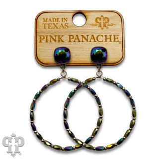Rice bead circle earring with crystals from Swarovski®- LC
