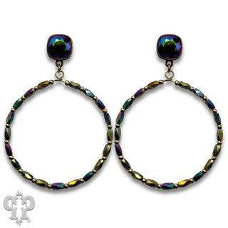 Rice bead circle earring with crystals from Swarovski®- LC