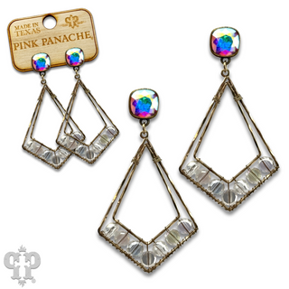 Pointed teardrop earring, Austrian crystal