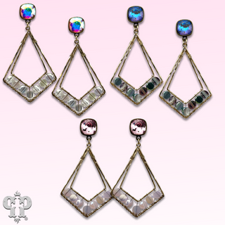 Pointed teardrop earring, Austrian crystal
