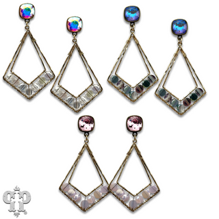 Pointed teardrop earring, Austrian crystal