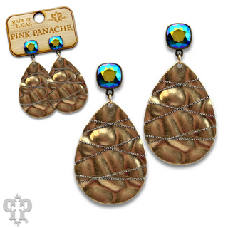 Sparkling thread teardrop earring, Austrian crystal