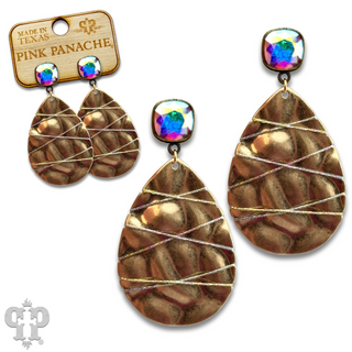 Sparkling thread teardrop earring, Austrian crystal
