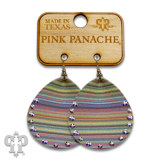Leather teardrop earring with crystals from Swarovski® - LC