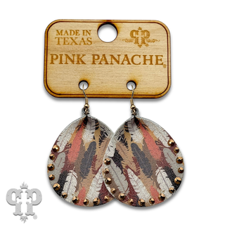 Leather teardrop earring with crystals from Swarovski® - LC