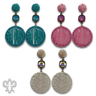 Woven bead earring with crystals from Swarovski® - LC