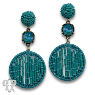 Woven bead earring with crystals from Swarovski® - LC