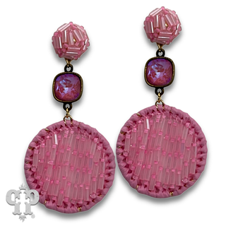 Woven bead earring with crystals from Swarovski® - LC