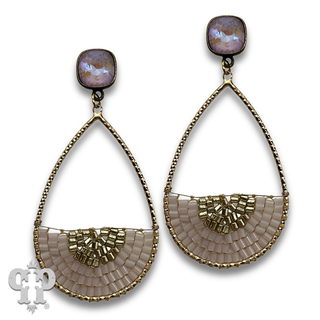 Woven bead teardrop earring with crystals from Swarovski®- LC
