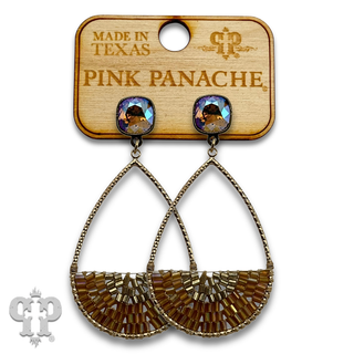 Woven bead teardrop earring with crystals from Swarovski®- LC