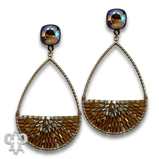 Woven bead teardrop earring with crystals from Swarovski®- LC